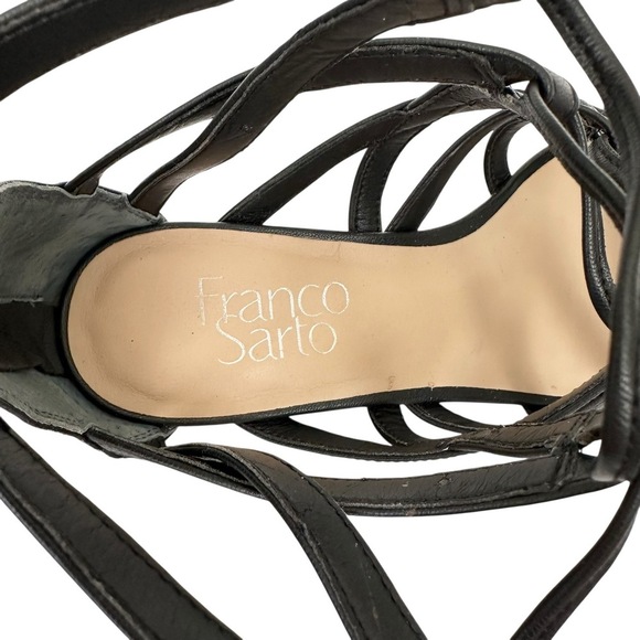 Franco Sarto Black Open Toe Lace Up Strappy Design Wedge Sandals Womens Size 8 - Picture 12 of 12